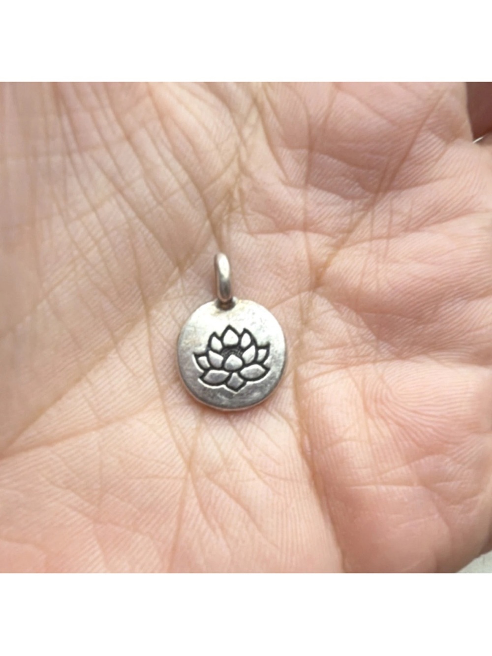 Silver Lotus Charm Pendant - Women's Jewelry